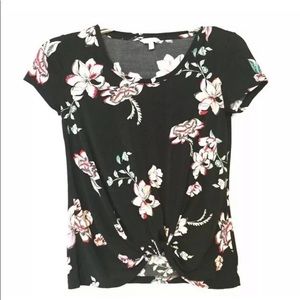 Candie’s Stretchy Floral Knot Front Top